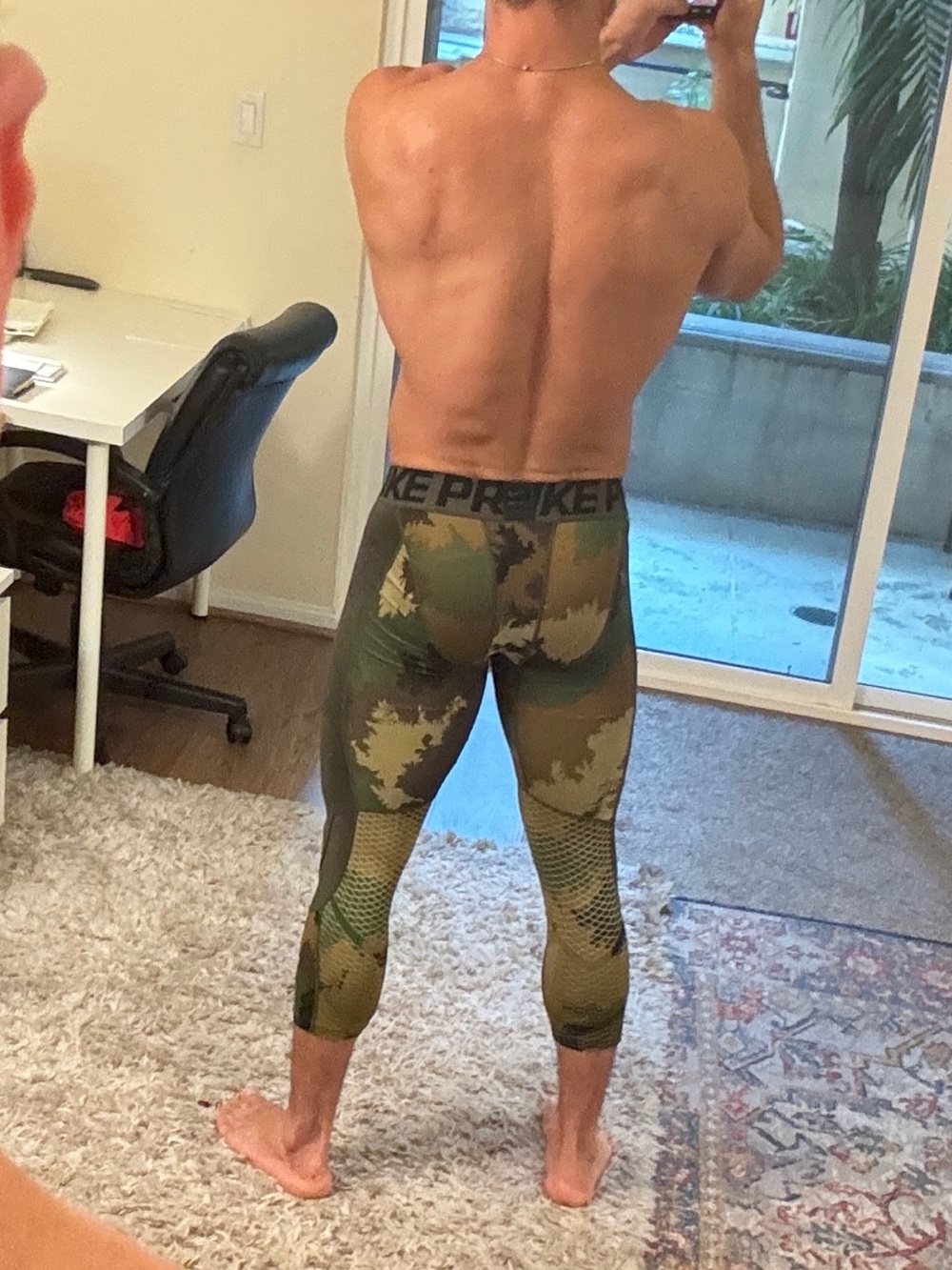 Rare Nike Pro Olive Green Camo Performance Leggings for men